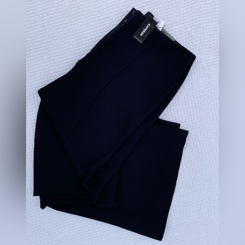 Express Wide Leg Dress Pants Work Classy High Rise Size 6 Black - Picture 2 of 7